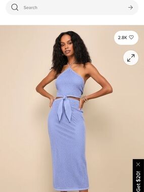 Lulu's Lavender Knit Halter Crop & Midi Skirt Set